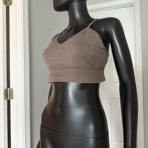 Taupe/Olive Green Earth-tone cross back sports bra XL